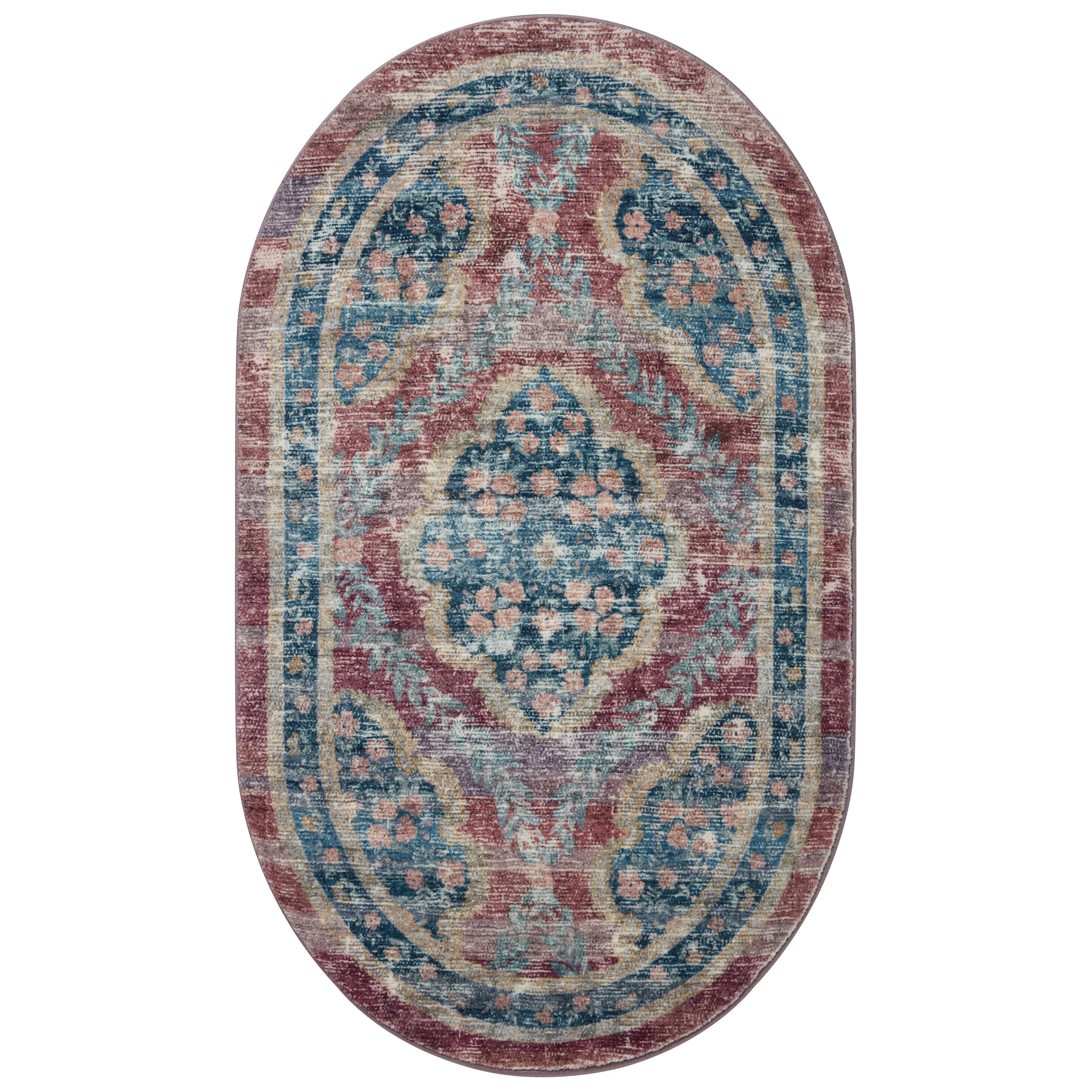 Rifle Paper Courtyard COU-02 Rug Red