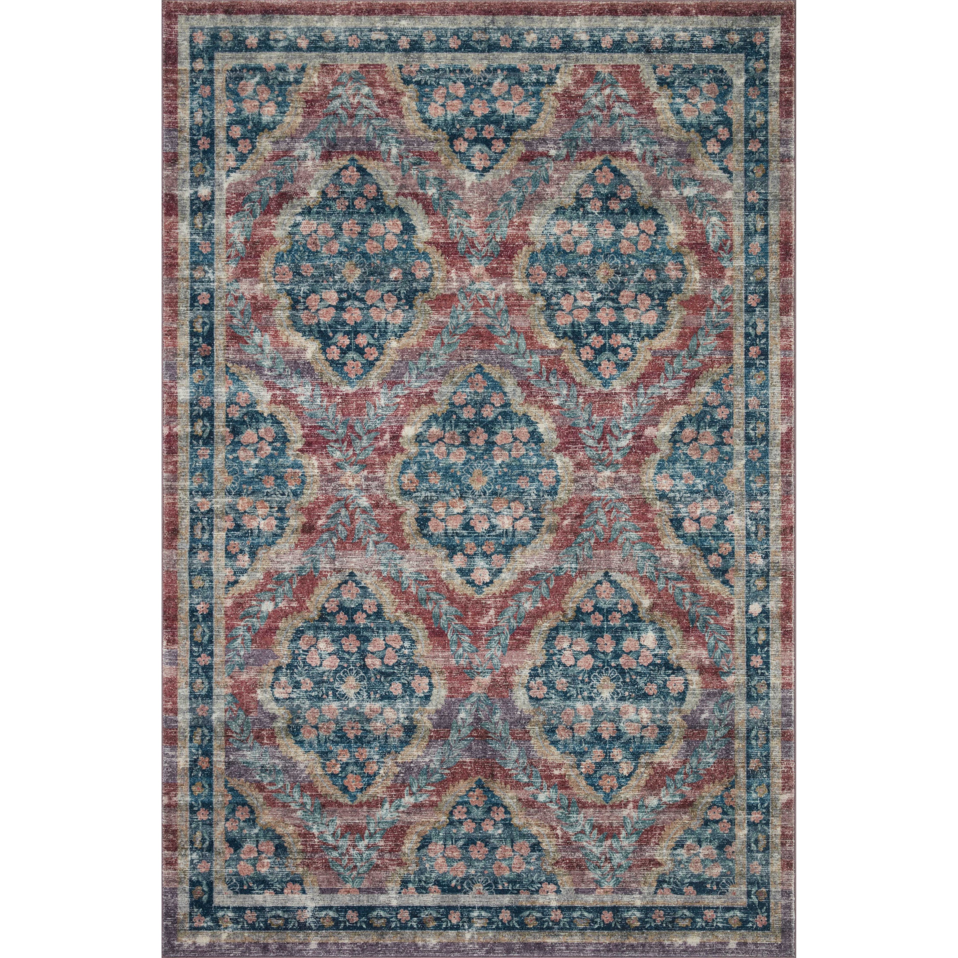 Rifle Paper Courtyard COU-02 Rug Red