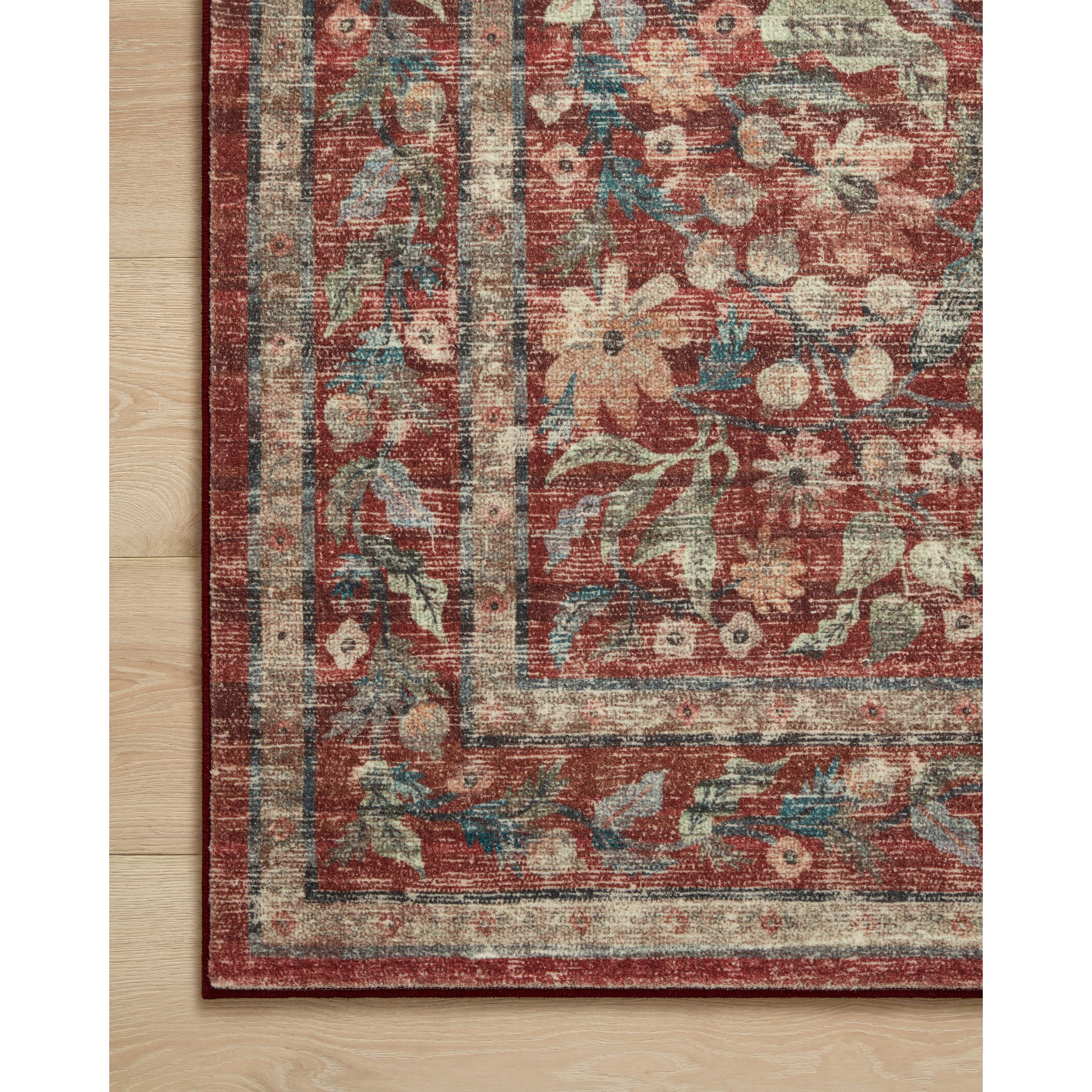 Rifle Paper Courtyard COU-03 Rug Crimson