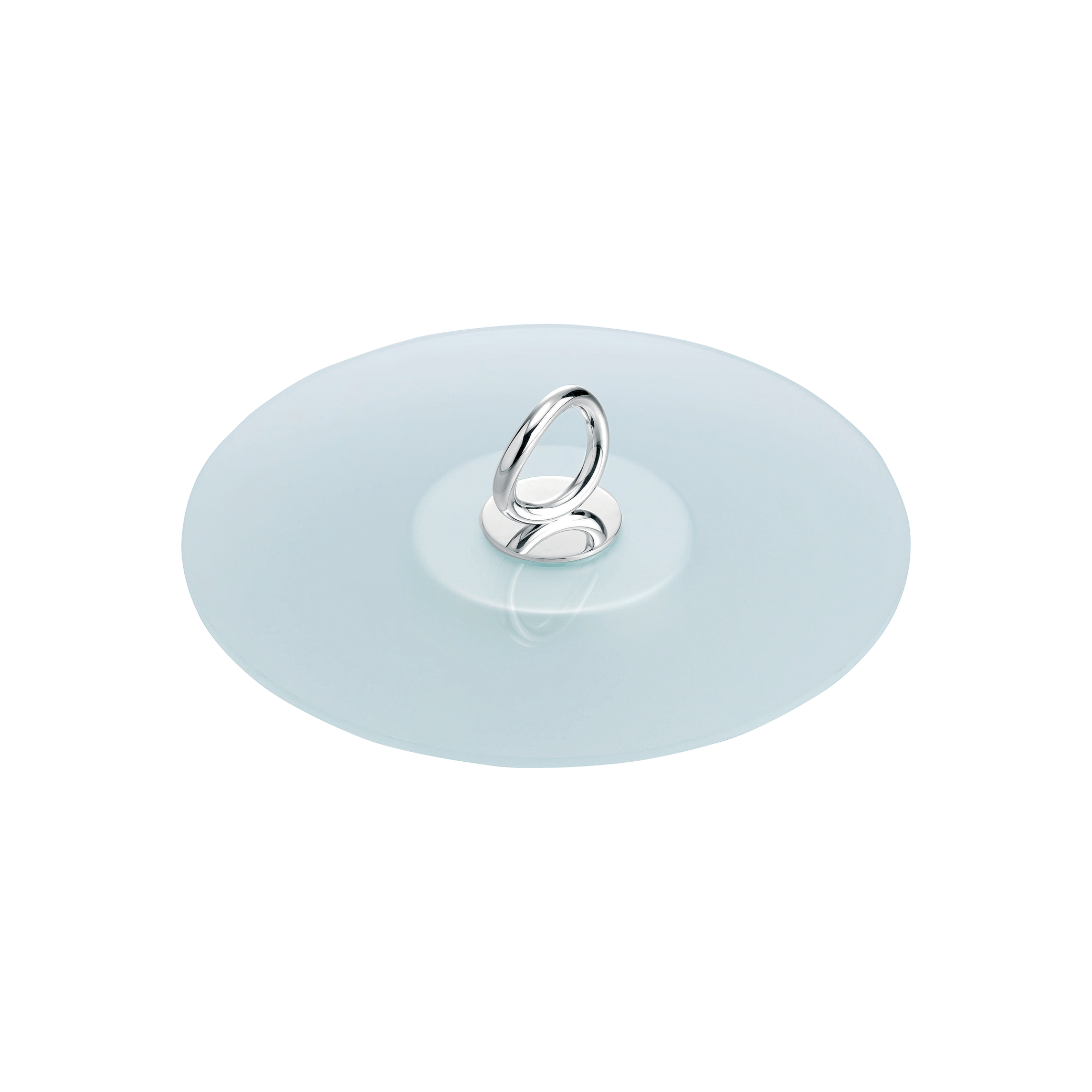 Christofle Vertigo 12' Glass Appetizer Tray with Silver-Plated Handle