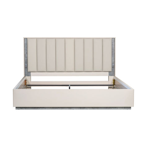 Michael Amini Pavira Bed with LED Lights - Stone