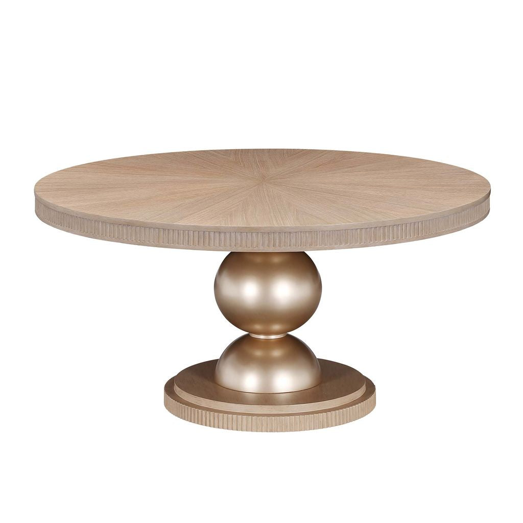 Michael Amini West Kensington Round Dining Table - Sea Salt Caramel