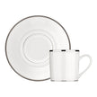 Christofle Albi Porcelain Espresso Cup And Saucer Platinum