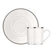 Christofle Albi Porcelain Espresso Cup And Saucer Platinum