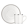Christofle Albi Porcelain Espresso Cup And Saucer Platinum