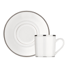 Christofle Albi Porcelain Espresso Cup And Saucer Platinum