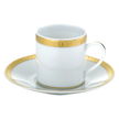 Christofle Malmaison Porcelain Espresso Cup And Saucer Gold