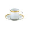 Christofle Malmaison Gilded Porcelain Demitasse Cup and Saucer