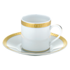 Christofle Malmaison Porcelain Espresso Cup And Saucer Gold