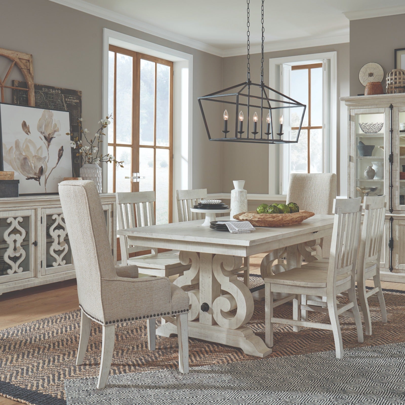Magnussen Home Bronwyn Alabaster Extendable Rectangular Dining Table