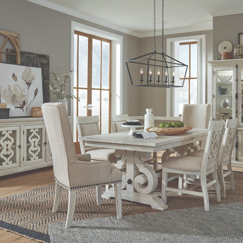 Magnussen Home Bronwyn Alabaster Upholstered Host Chair Set of 2