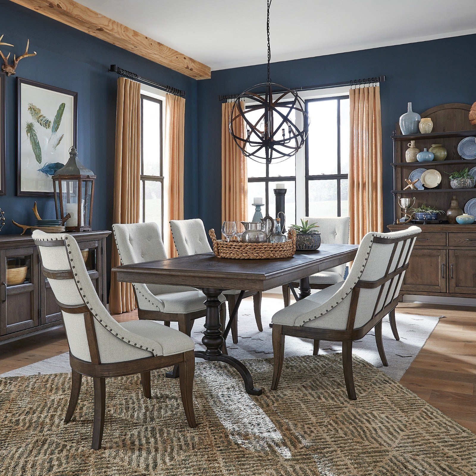 Magnussen Home Roxbury Manor Homestead Brown Upholstered Bench