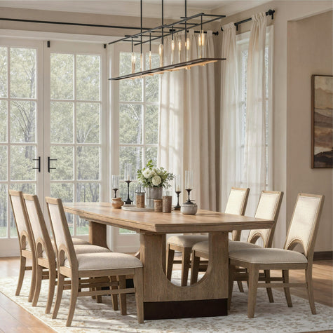 Magnussen Home Tristan Swiss Coffee Extendable Trestle Dining Table