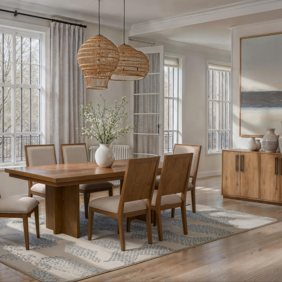 Magnussen Home Marcel Harvest Brown Extendable Trestle Dining Table