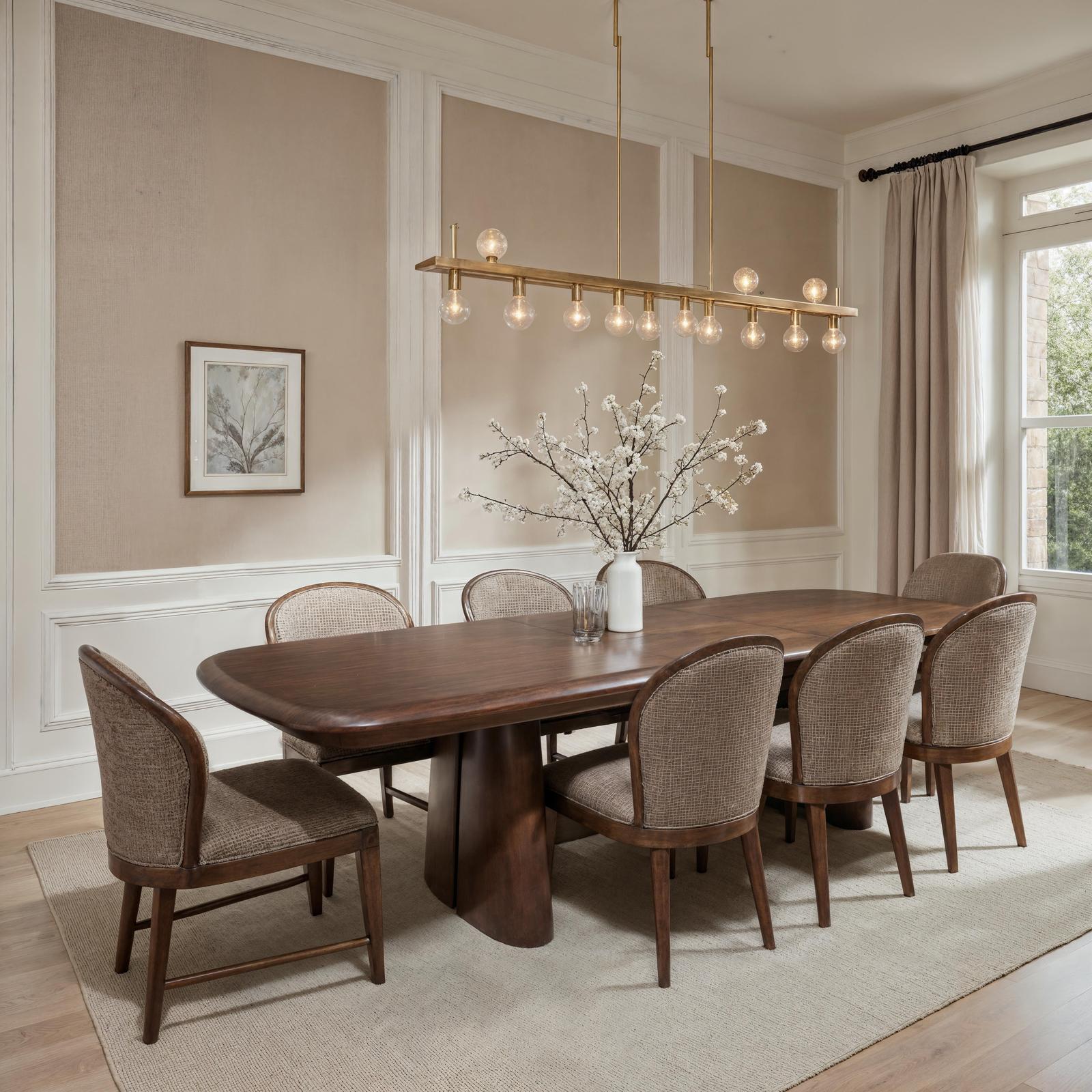 Magnussen Home Belville Chestnut Brown Extendable Trestle Dining Table
