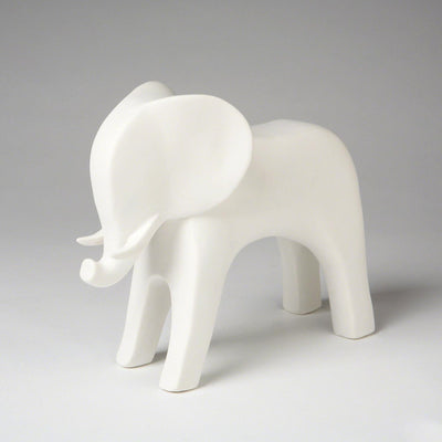 Global Views Matte White Elephant