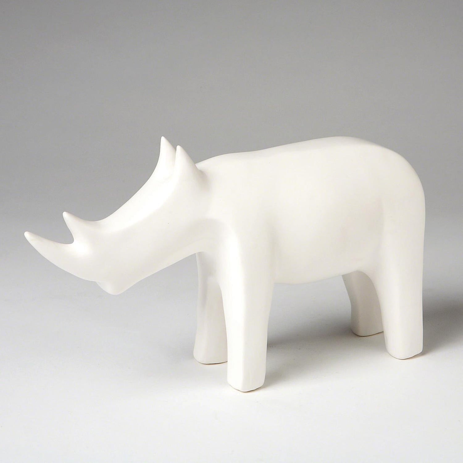 Global Views Matte White Rhino