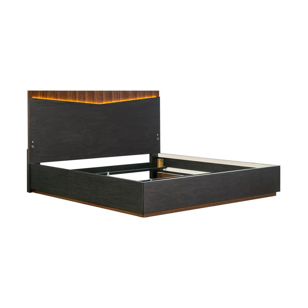 Michael Amini Kayner Bed with LED Lights - Charcoal