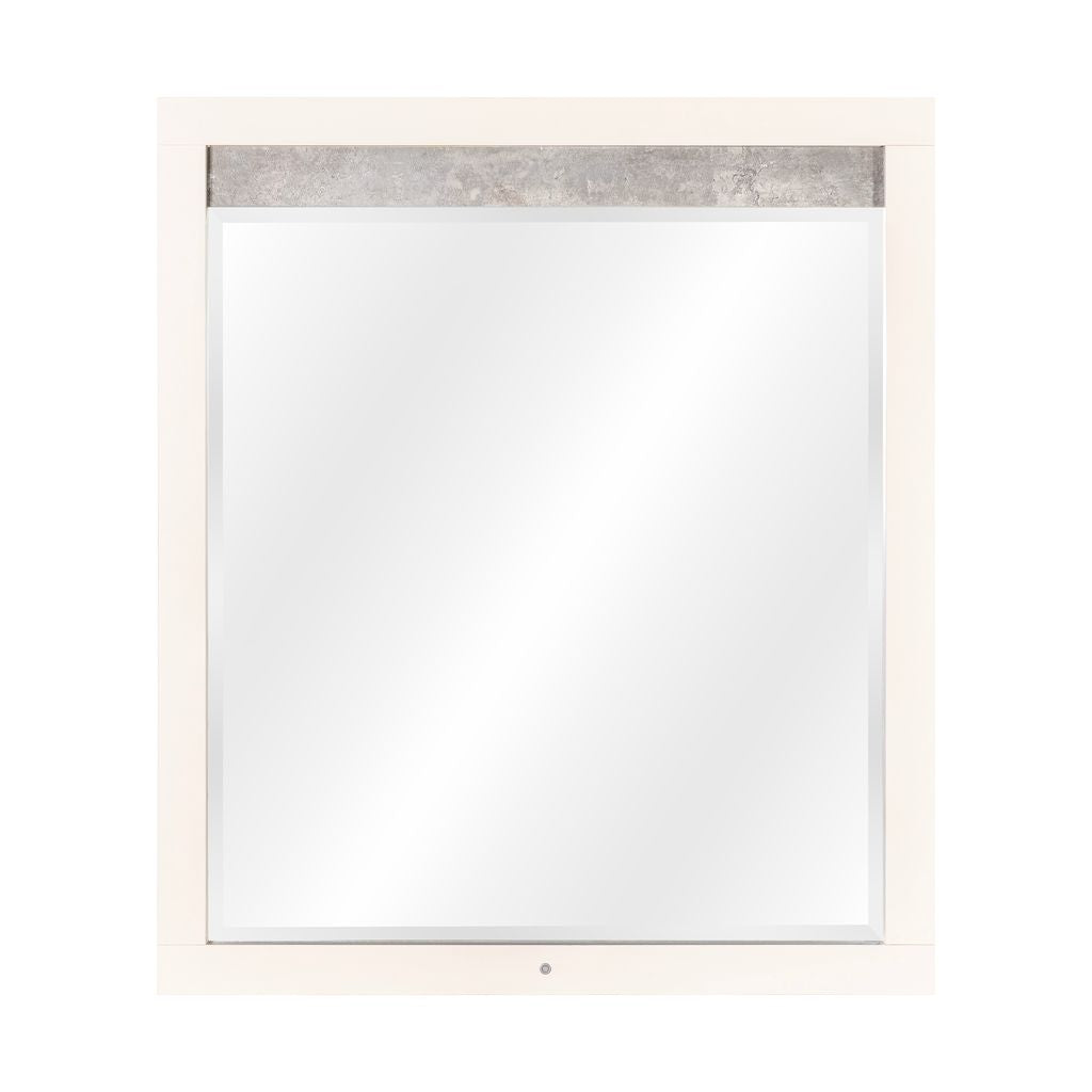 Michael Amini Pavira Dresser Mirror with LED Lights - Stone
