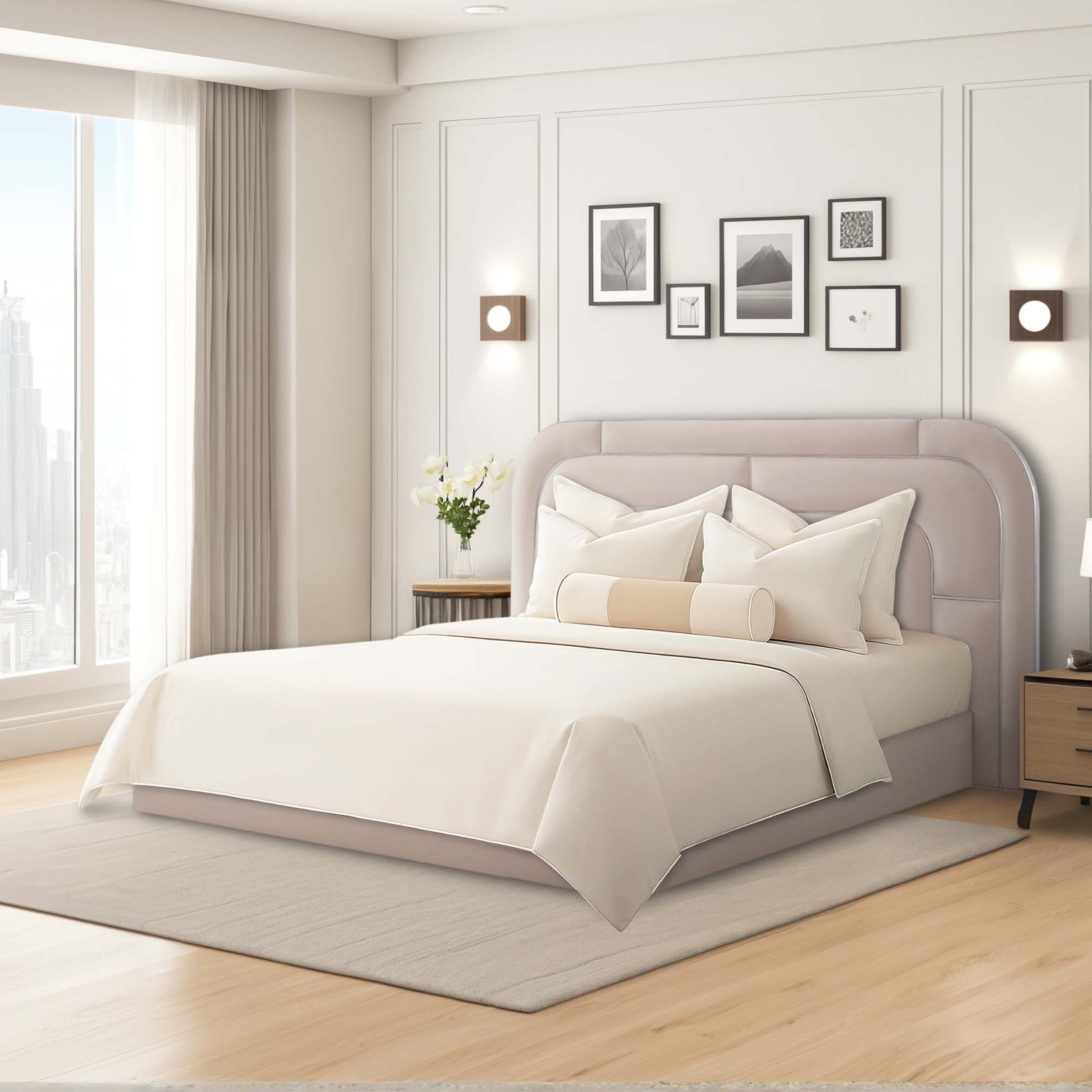 Michael Amini Orchid Lift Up Storage Bed - Gray