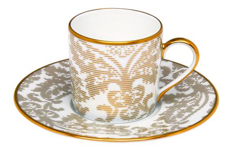 Haviland Damasse Coffee Cup and Saucer
