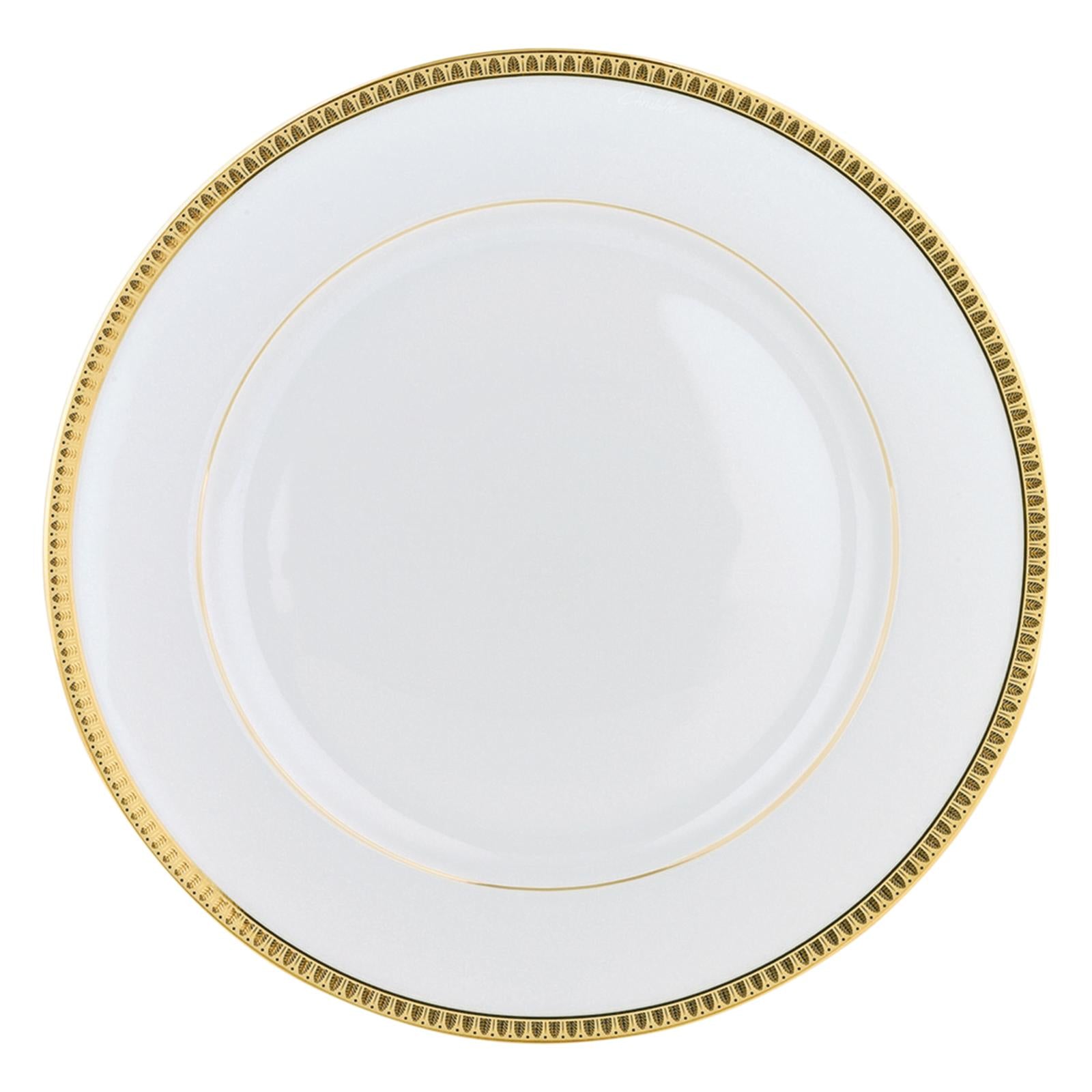 Christofle Malmaison Porcelain Dinner Plate Gold 26,5 Cm
