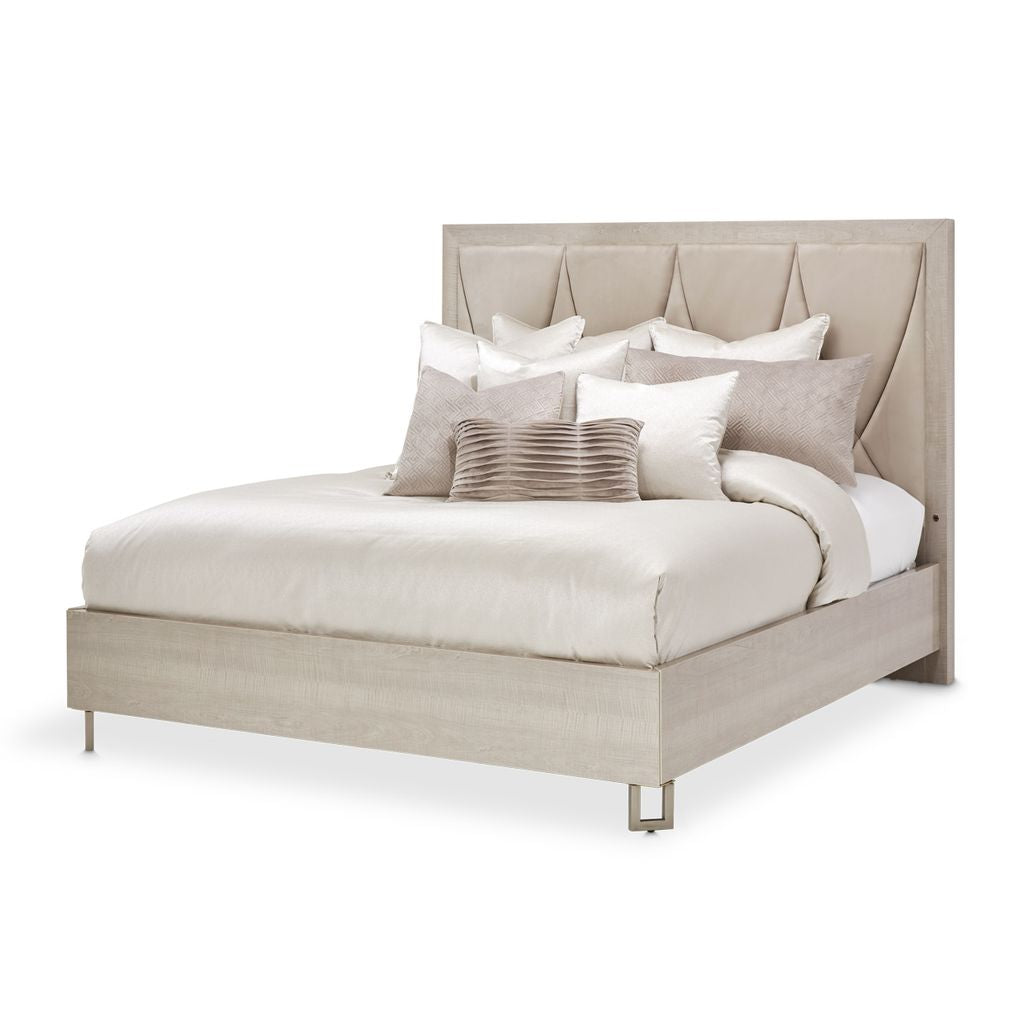 Michael Amini Marin Panel Bed - Greige
