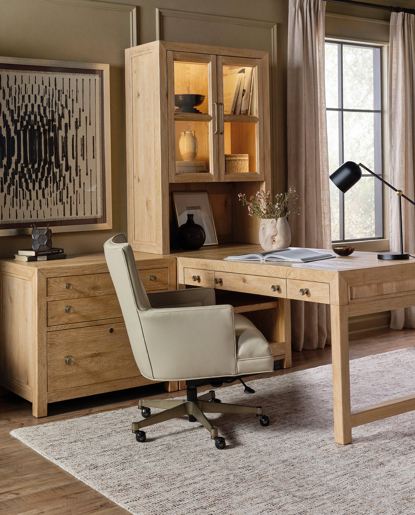 Hooker Furniture Rosa Executive Swivel Tilt Chair Beige