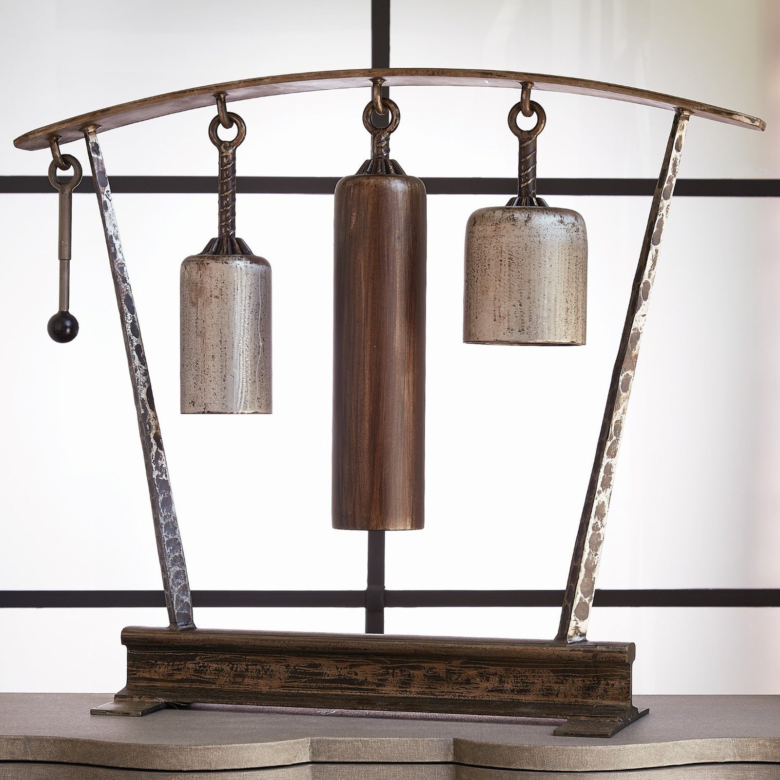 Global Views Three Tone Rail Sound Sculpture Natural Iron Clearance