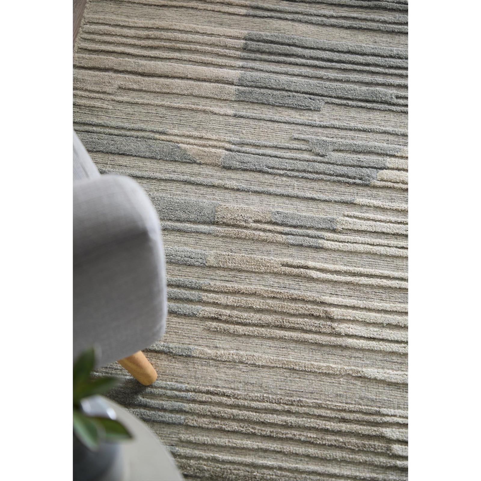 Feizy Elias 69FXF Modern Abstract Rug in Brown/Blue/Tan