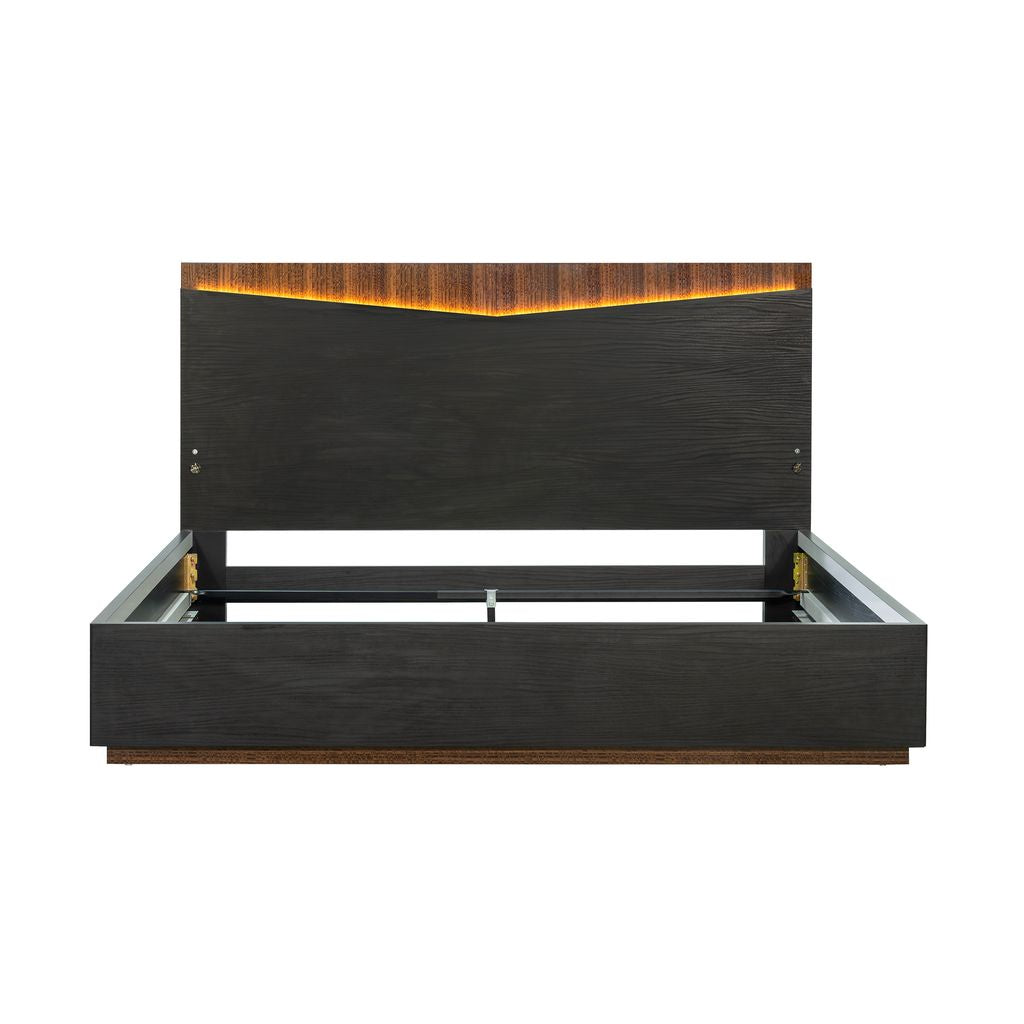Michael Amini Kayner Bed with LED Lights - Charcoal