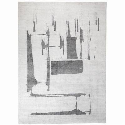 Citizen Artist for Global Views Cream Charcoal Edifice Rug