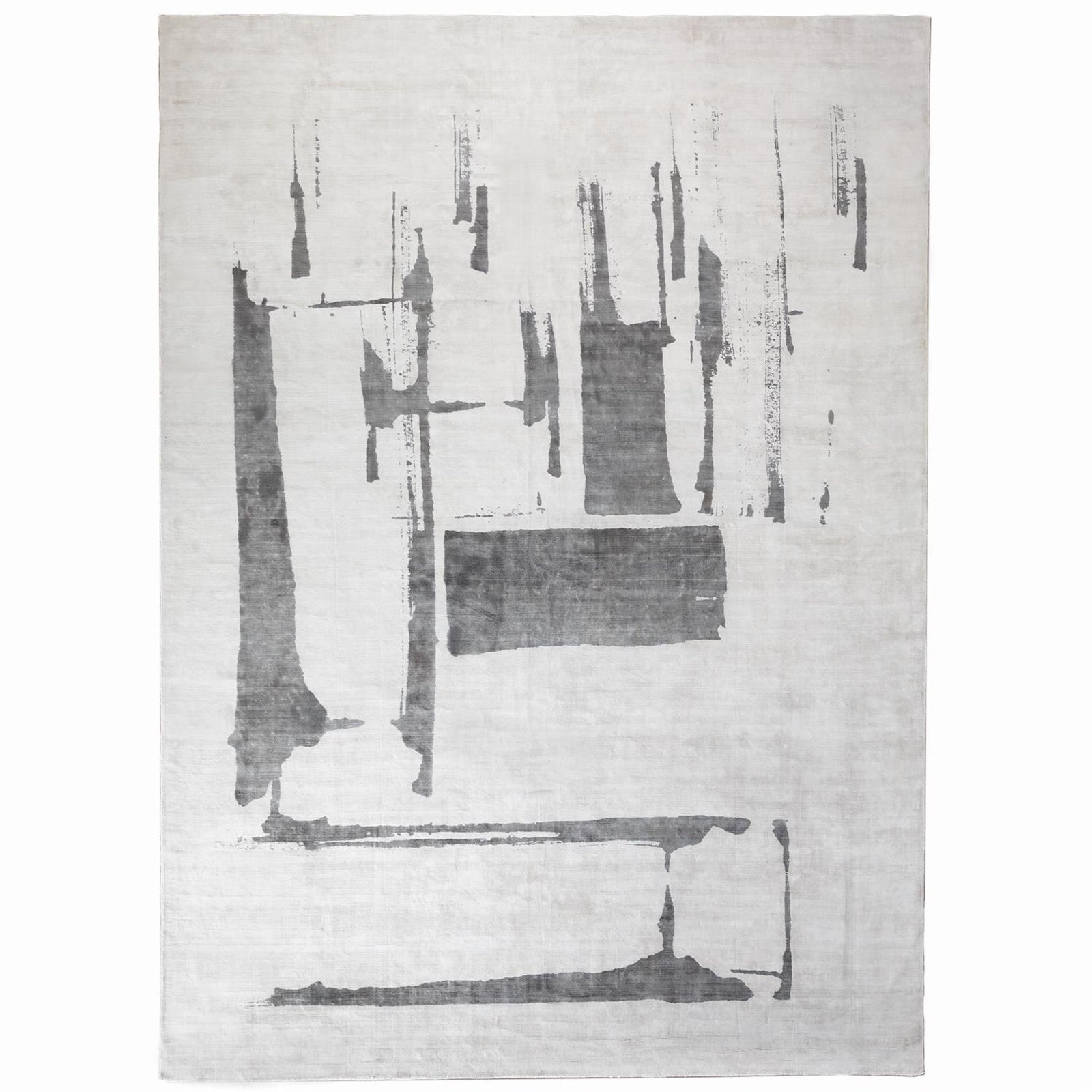 Citizen Artist for Global Views Cream Charcoal Edifice Rug