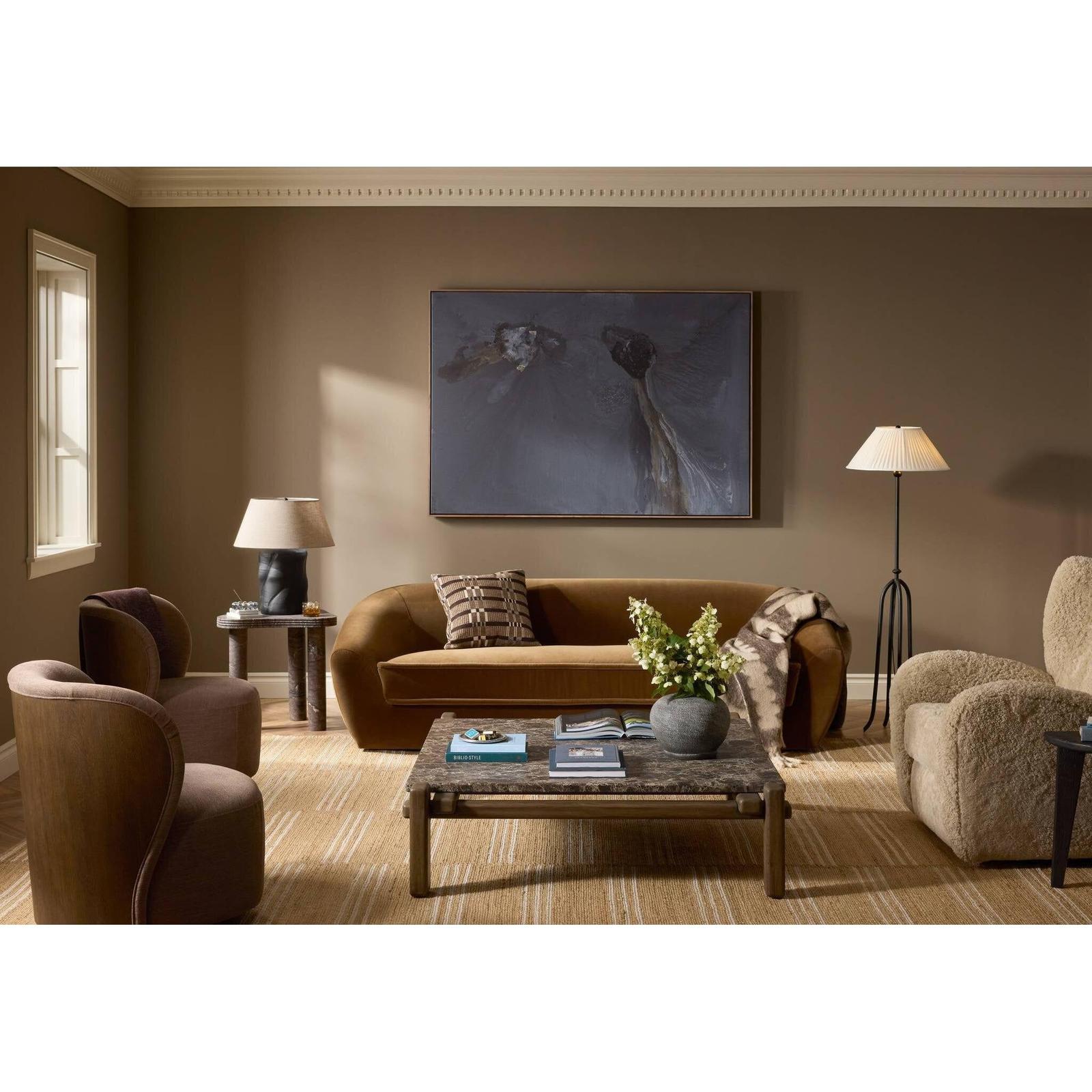 Amelie Swivel Recliner - Beige Shearling