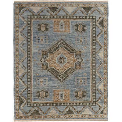 Feizy Fillmore 6935F Traditional Medallion Rug in Blue/Green