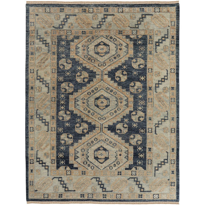 Feizy Fillmore 6943F Traditional Diamond Rug in Blue/Ivory