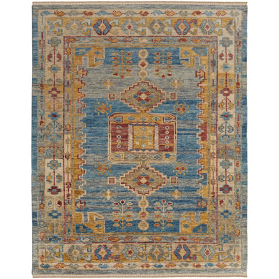 Feizy Fillmore 6944F Traditional Geometric Rug in Blue/Yellow/Red