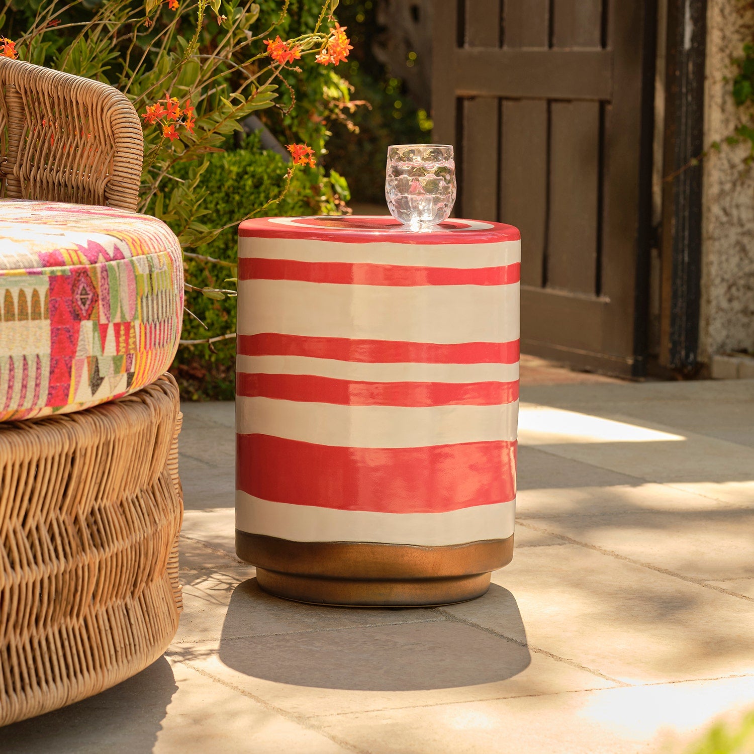 Belda Striped Outdoor Stool