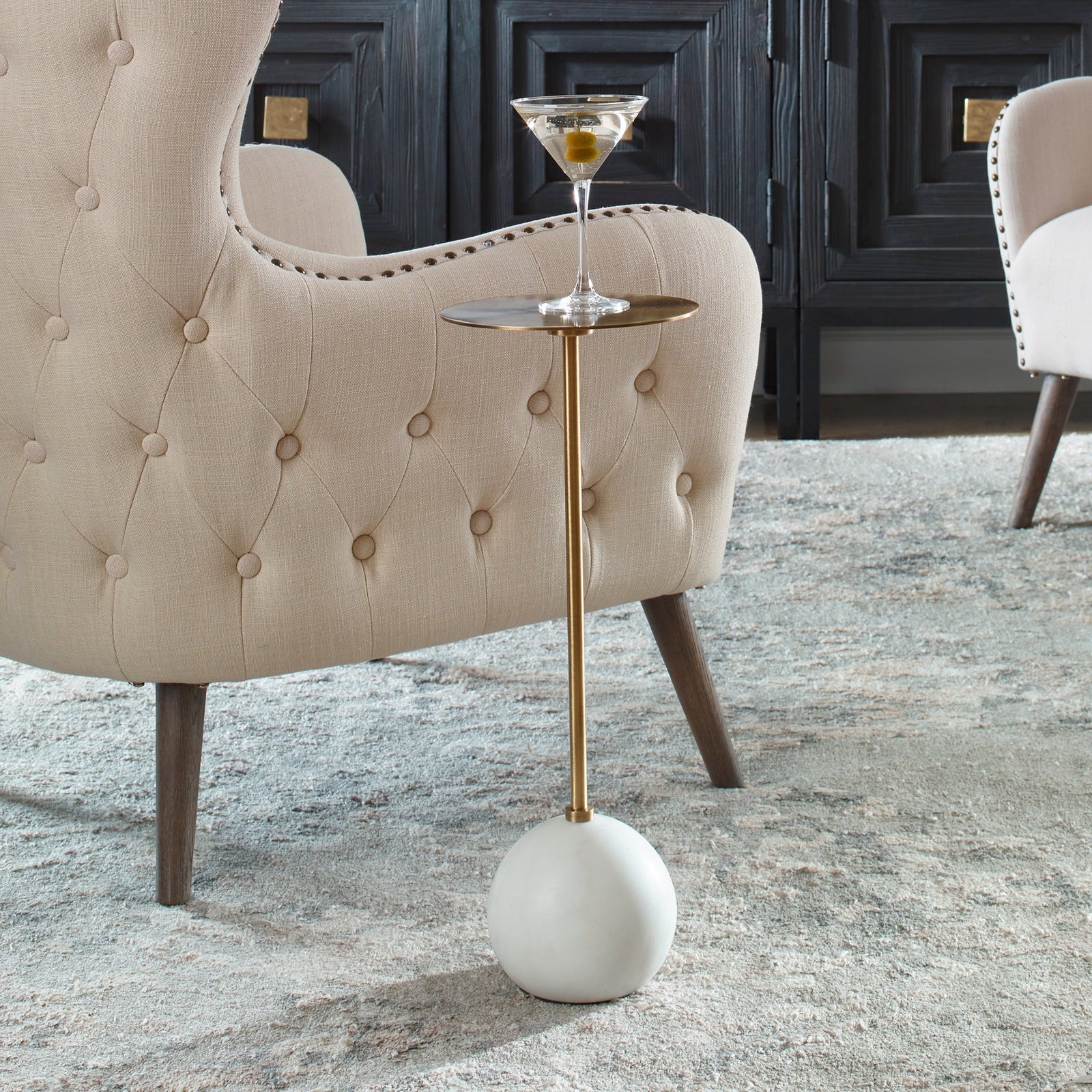 Uttermost Gimlet Brass Drink Table