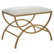 Modern Accents Overlapping Metal Cushioned Top Upholstered Stool