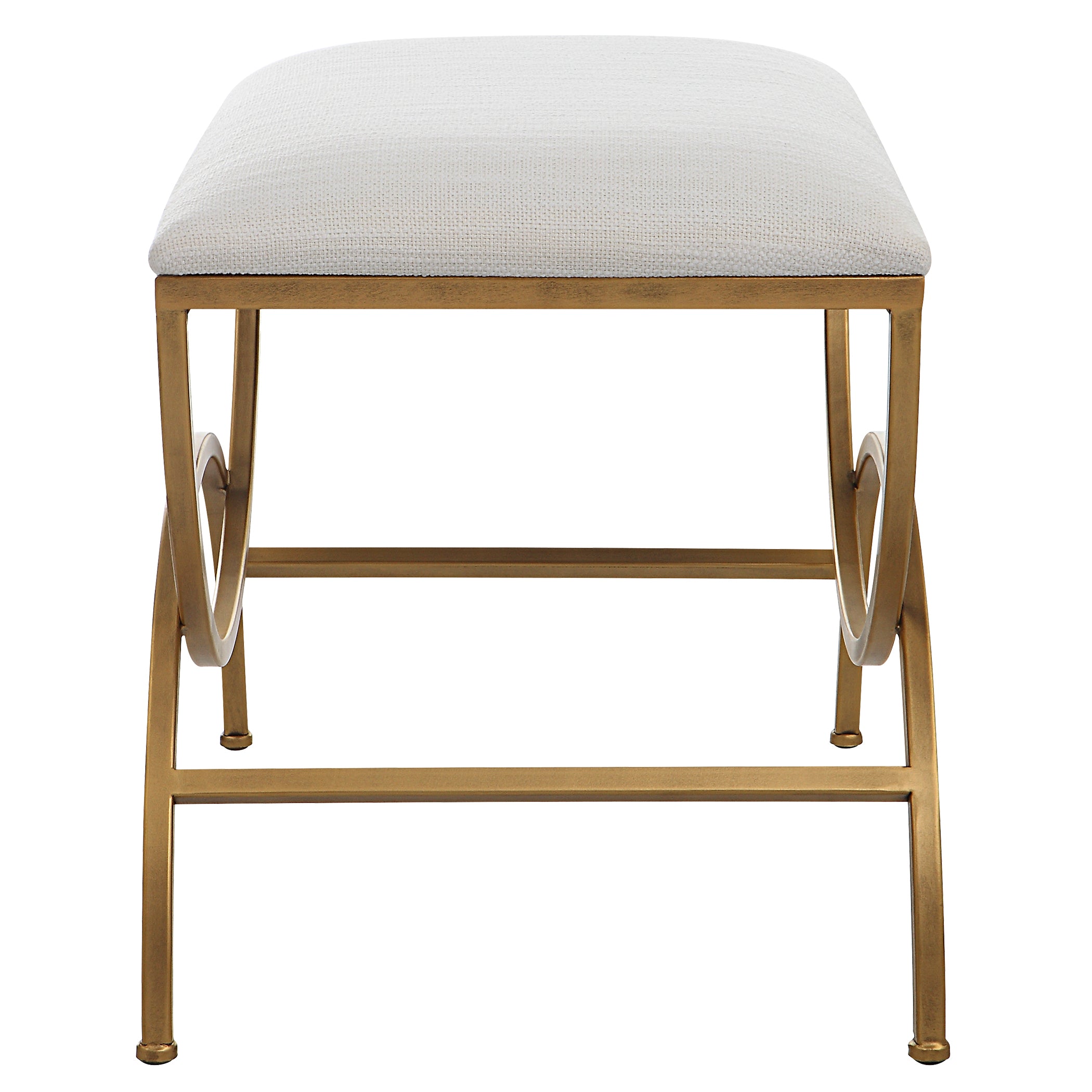 Modern Accents Overlapping Metal Cushioned Top Upholstered Stool
