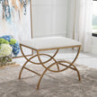 Modern Accents Overlapping Metal Cushioned Top Upholstered Stool