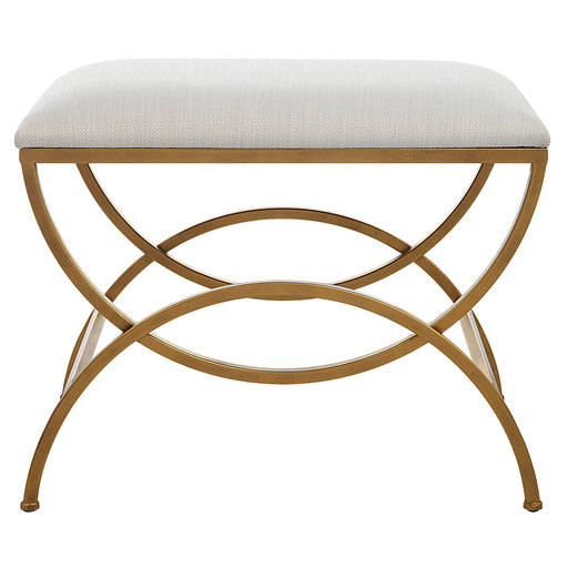 Modern Accents Overlapping Metal Cushioned Top Upholstered Stool