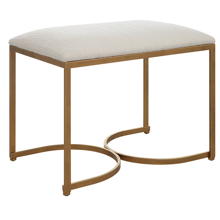 Modern Accents Cushioned Top Upholstered Iron Accent Bench