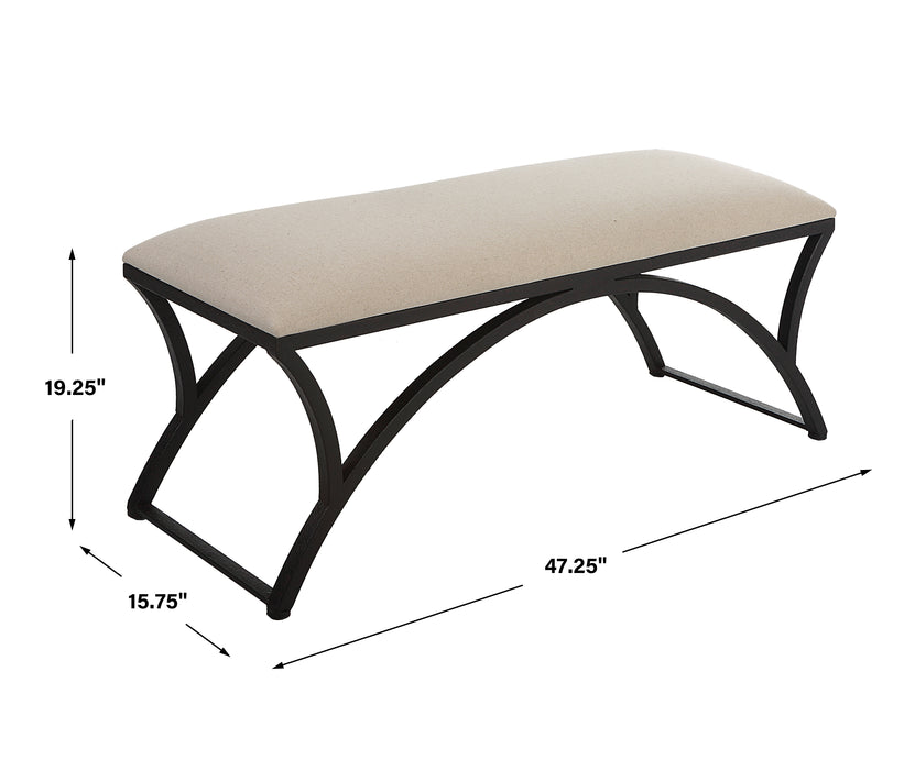 Modern Accents Upholstered Textured Arched Frame Bench