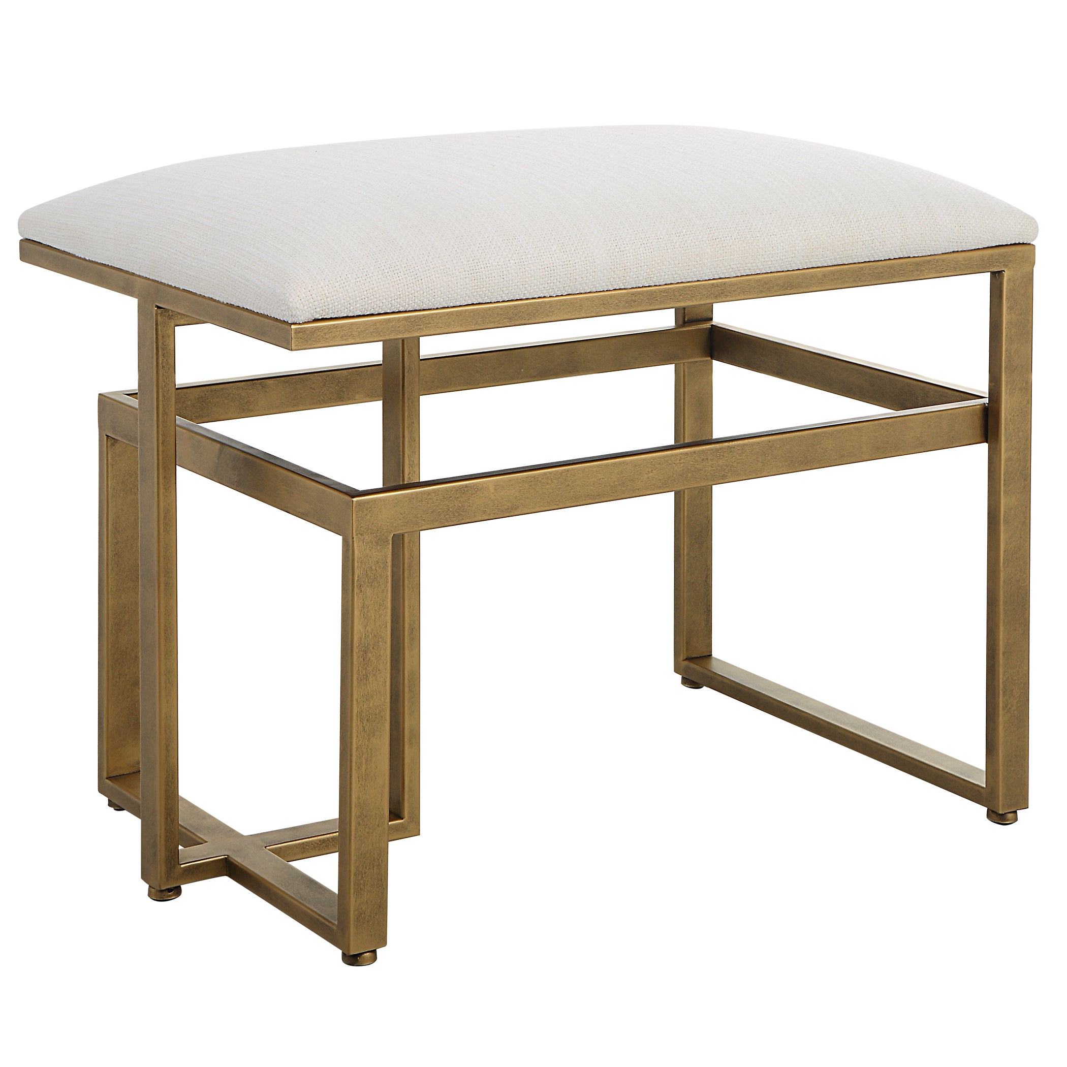 Modern Accents Upholstered Textured Iron Bench