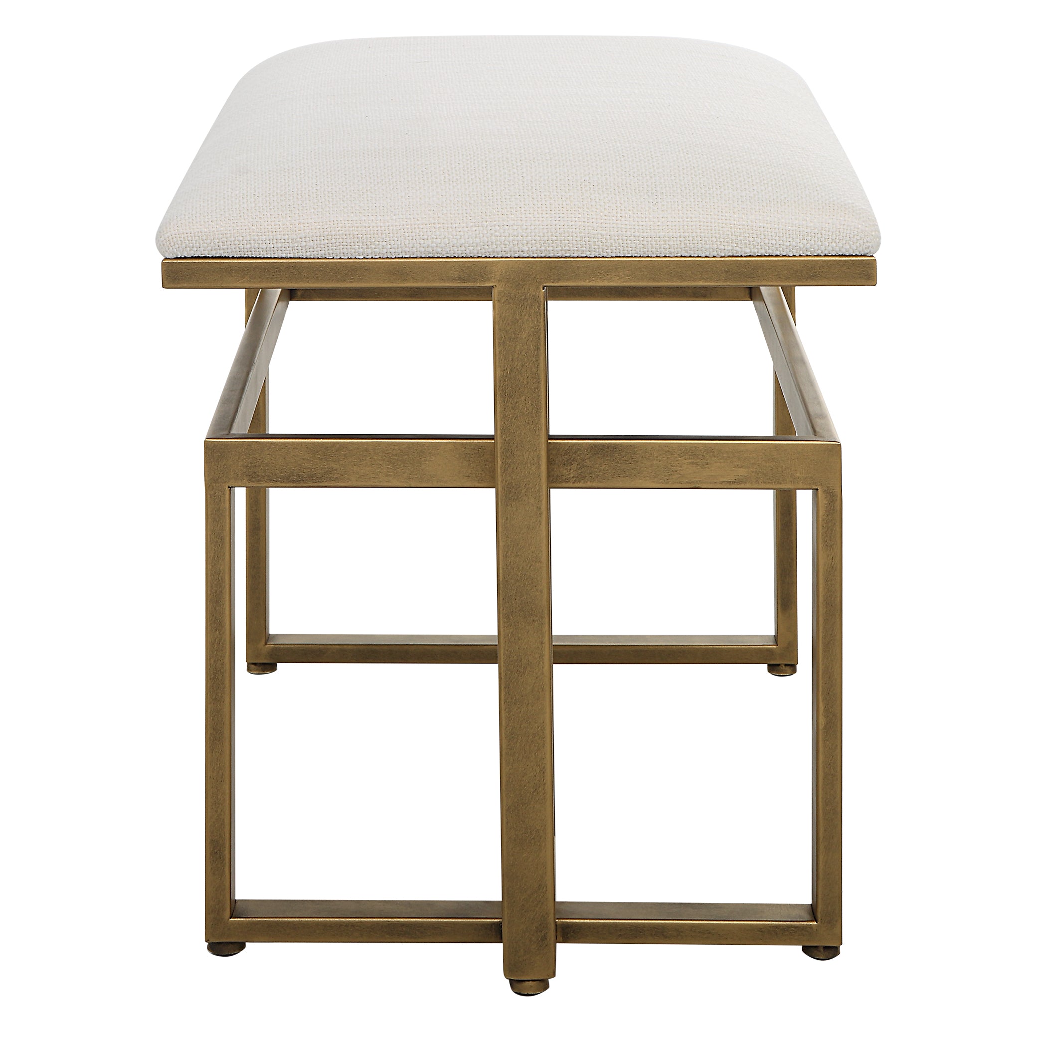 Modern Accents Upholstered Textured Iron Bench