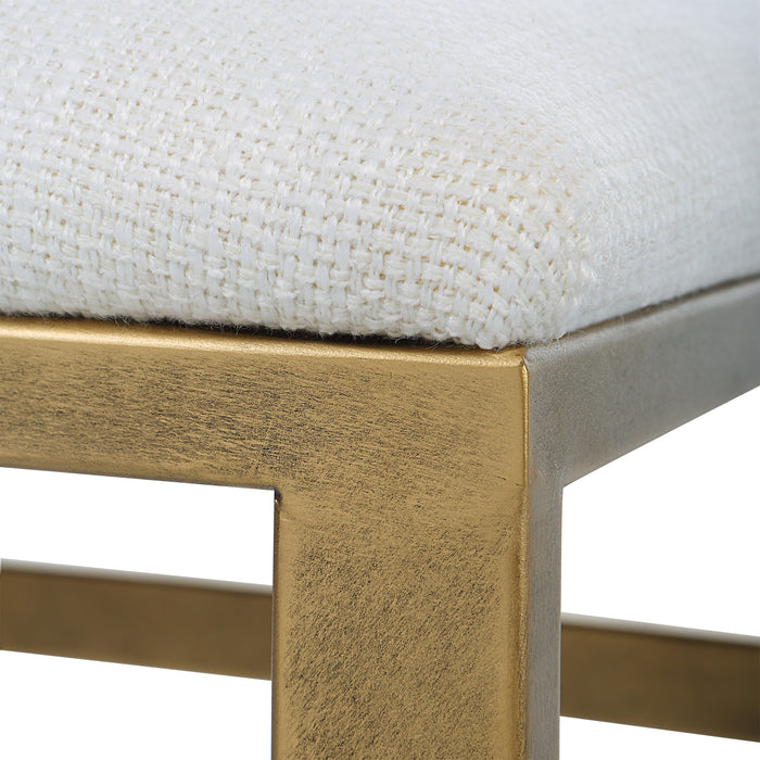 Modern Accents Upholstered Textured Iron Bench