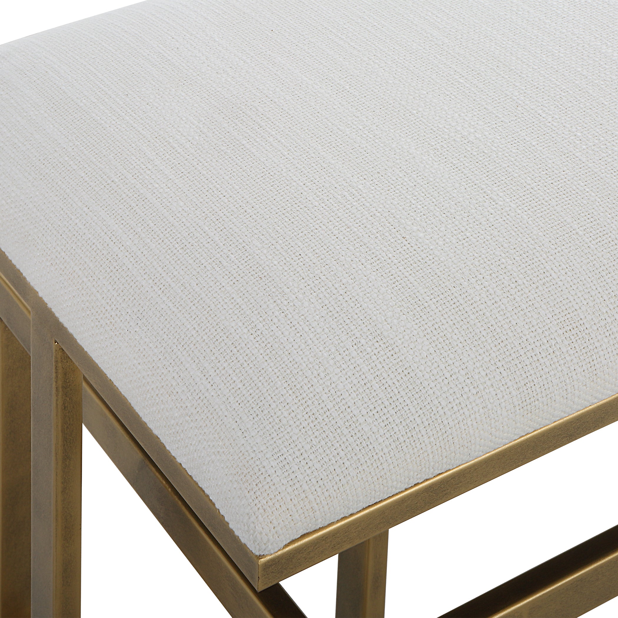 Modern Accents Upholstered Textured Iron Bench