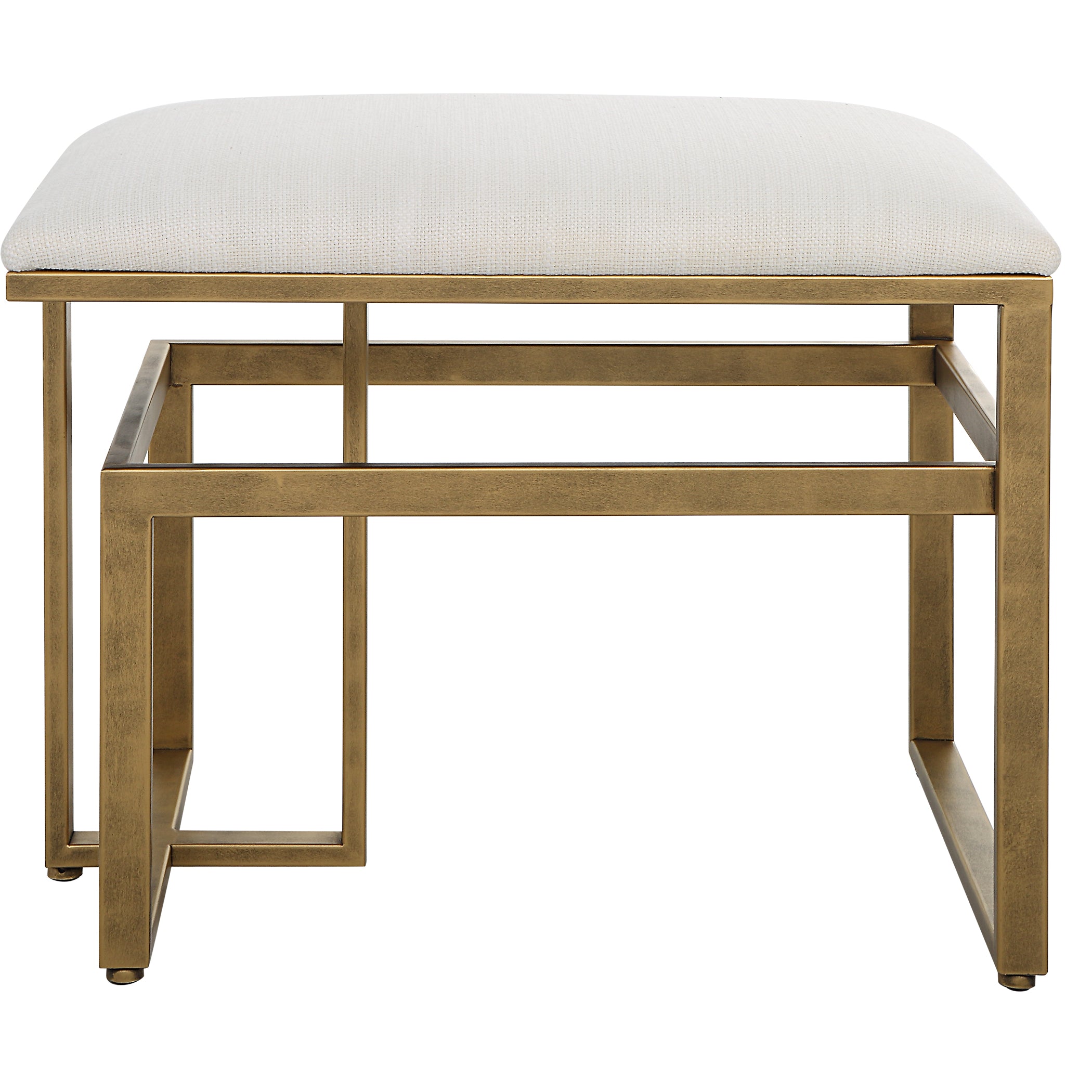 Modern Accents Upholstered Textured Iron Bench